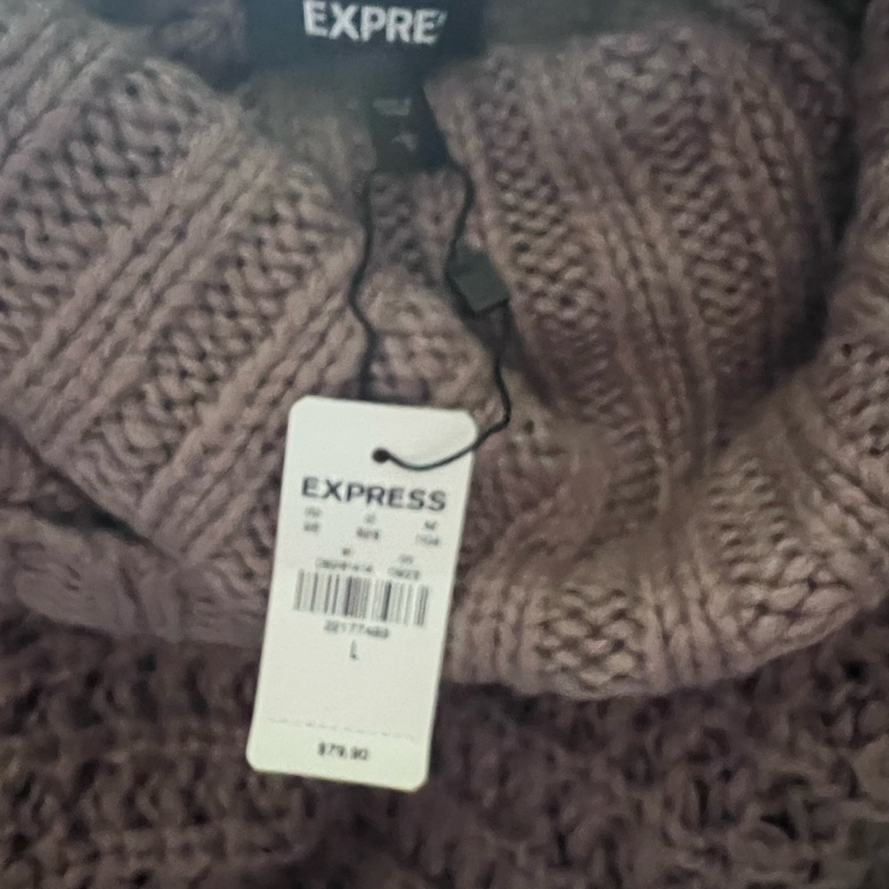 Express Women's Taupe Cowl Neck Sweater